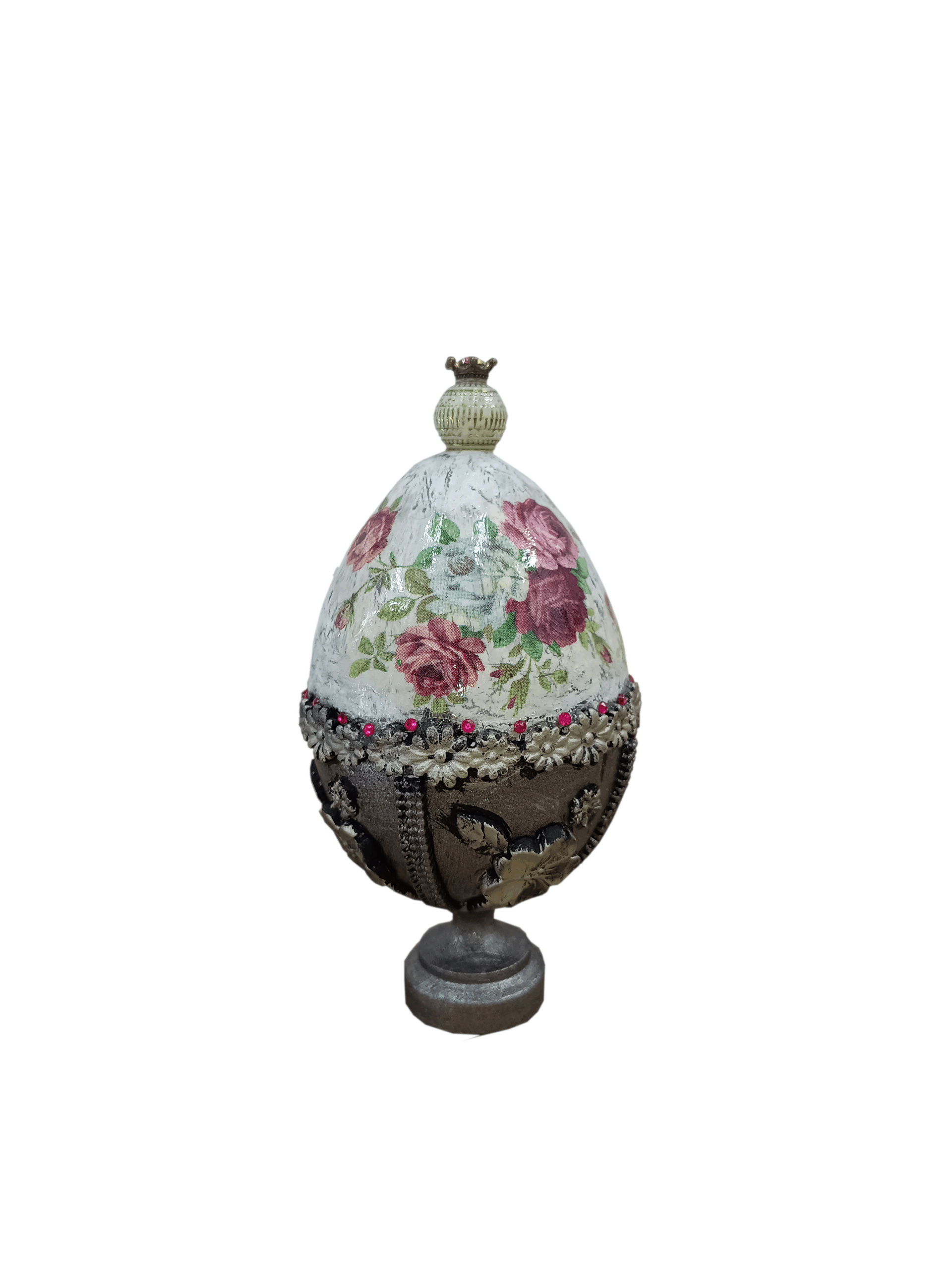 jajko z różami decoupage | mała bohema
